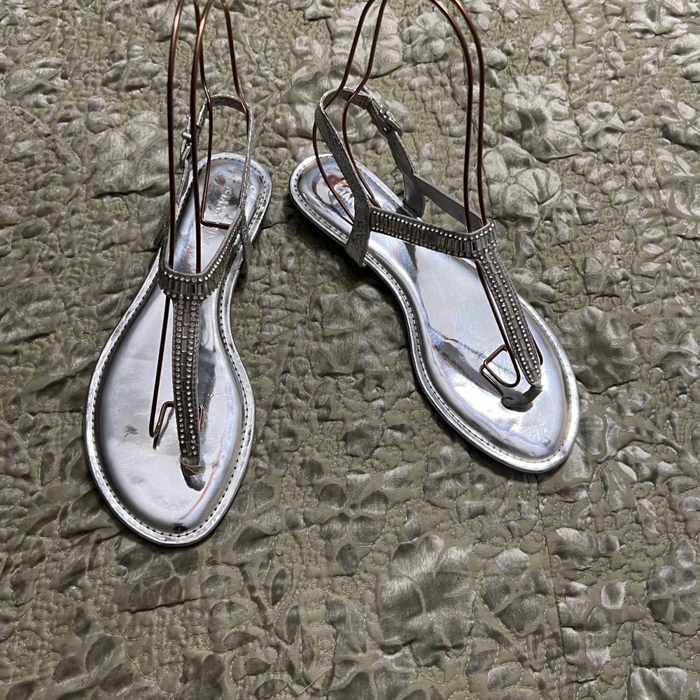 Gianni Bini Silver Jeweled Women's Sandals